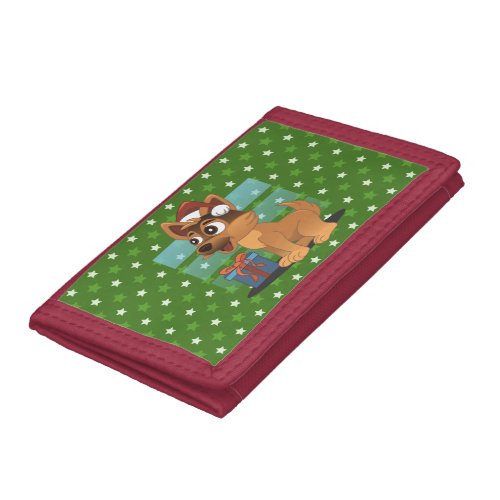 Cute German Shepherd Cartoon  Trifold Wallet