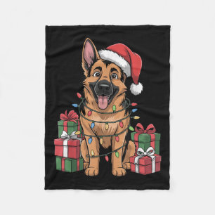Cute German Shepherd Christmas Funny Dog Lover Hol Fleece Blanket