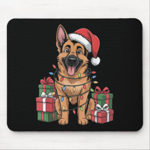 Cute German Shepherd Christmas Funny Dog Lover Hol Mouse Pad
