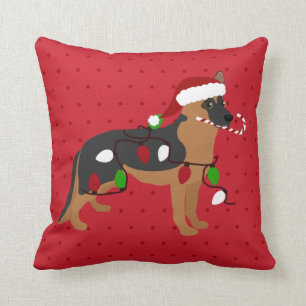 Cute German Shepherd Christmas Throw Pillow