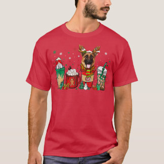 Cute German Shepherd Dog Christmas Coffee Pajamas T-Shirt