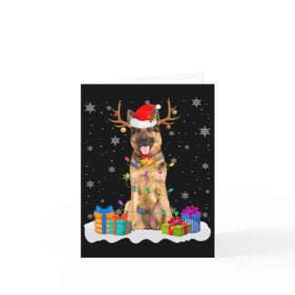 Cute German Shepherd Dog Christmas Lights Santa Ha Card