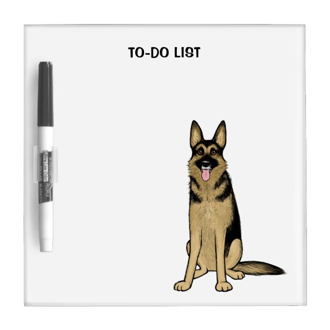 Cute German Shepherd Dog | Custom Dry Erase Board (Front)