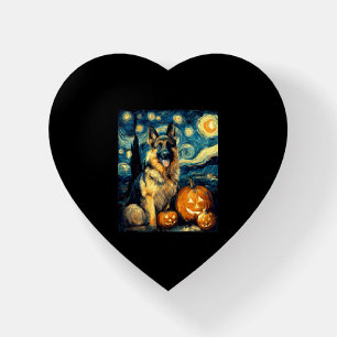 Cute German Shepherd Dog Halloween Jack O Lantern Paperweight
