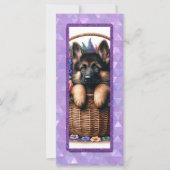 Cute German Shepherd Dog In A Basket (Front)