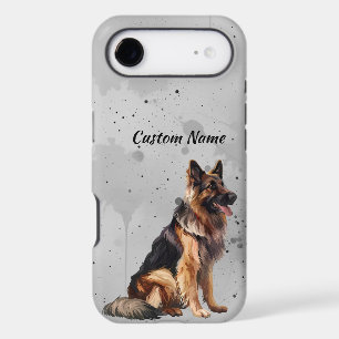 Cute German Shepherd Dog Pet Custom Name iPhone 17 Air Case
