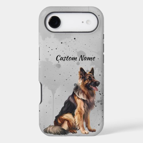 Cute German Shepherd Dog Pet Custom Name iPhone 17 Air Case