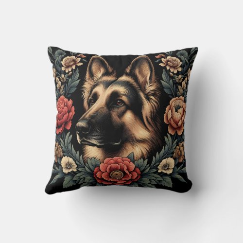 Cute German Shepherd Dog Pillow William Morris