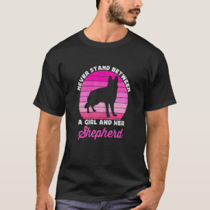 Cute German Shepherd For Girls Kids Pink GSP Dog W T-Shirt