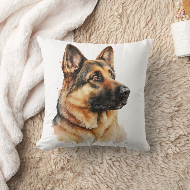 Cute German Shepherd Gift Puppy Dog  Throw Pillow (Blanket)