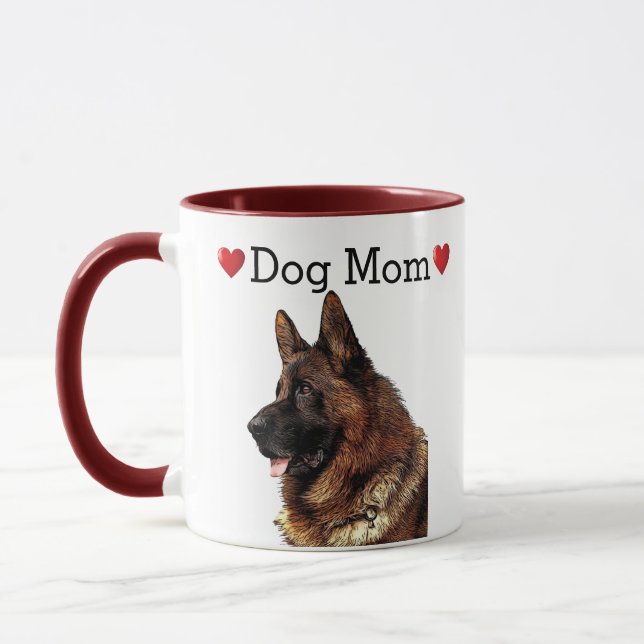 Cute German Shepherd Heart Dog Mom Puppy Mug (Left)