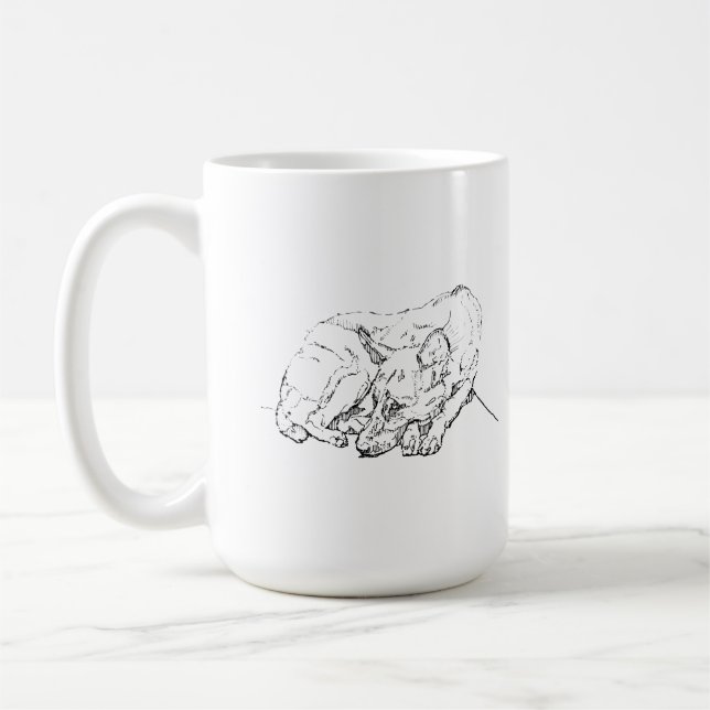 Cute German Shepherd Personalized Coffee Mug (Left)