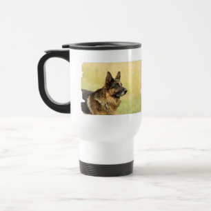 Cute German Shepherd Plastic Travel Mug