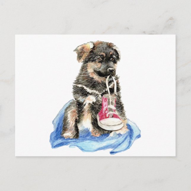 Cute German Shepherd Pup, Dog, Pet animal Postcard (Front)