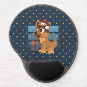Cute German Shepherd puppy Cartoon Starry night Gel Mouse Pad