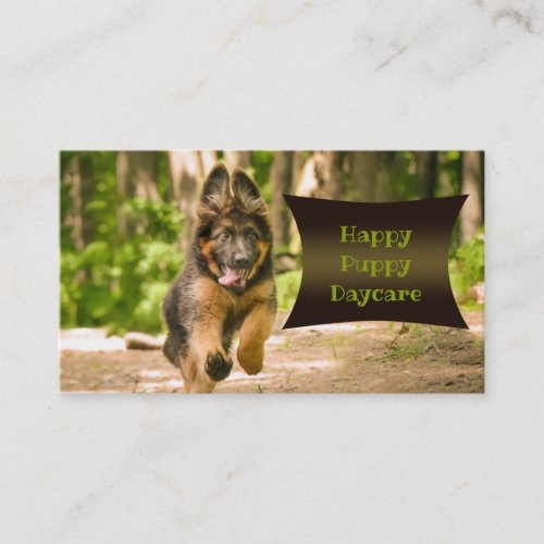 Cute German Shepherd Puppy Daycare Business Card