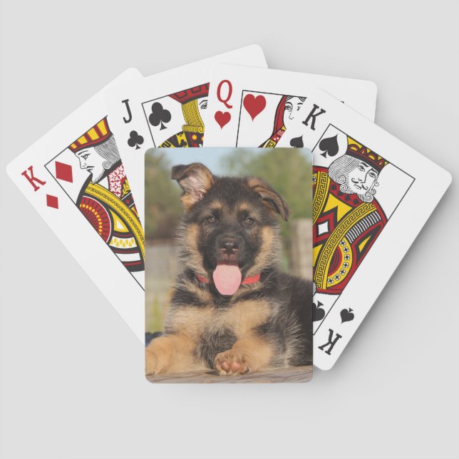 Cute German Shepherd Puppy Dog Poker Cards (Back)