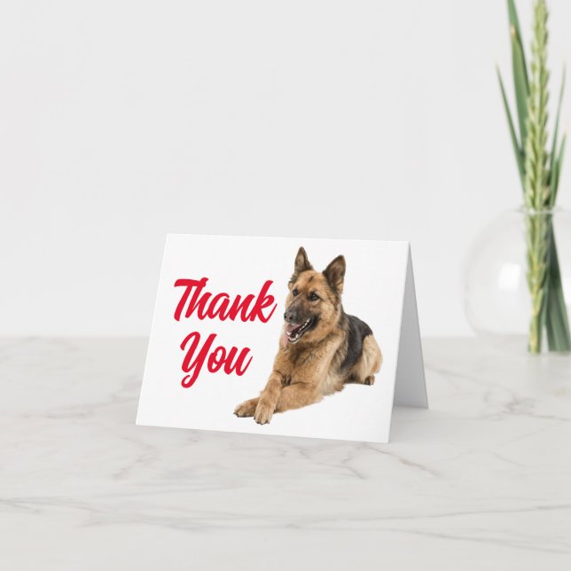 Cute German Shepherd Puppy Dog Thank You Card (Front)