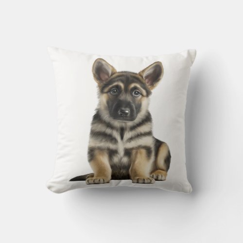 Cute German Shepherd Puppy Dog  Throw Pillow