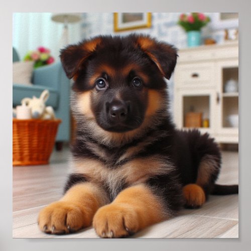 Cute German Shepherd Puppy _ GSD Puppy Poster