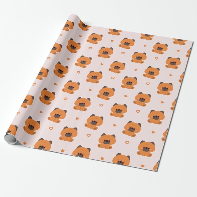 Cute German Shepherd  Wrapping Paper (Unrolled)