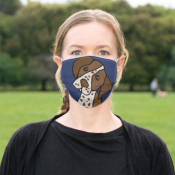 Cute German Short-haired Pointer Dog Adult Cloth Face Mask by inspirationrocks at Zazzle