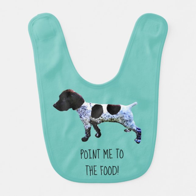 Cute German Shorthair Pointer Puppy Baby Bib (Front)