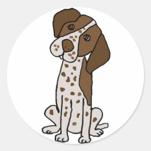 Cute German Shorthaired Pointer Puppy dog Classic Round Sticker