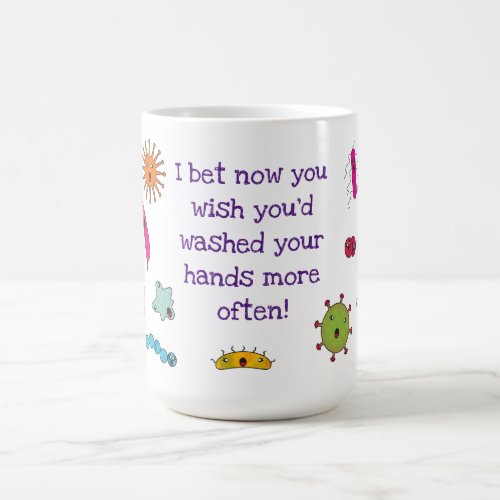 Cute Germs Hand Washing Reminder Magic Mug