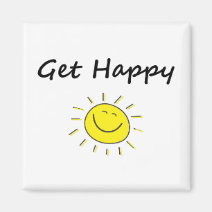 Cute Get Happy Smiling Sun Face Light-Color Magnet