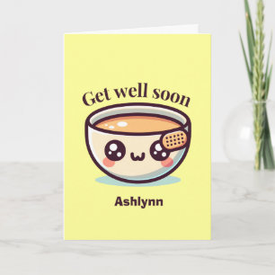 Cute Get Well Soon Folded Greeting Card