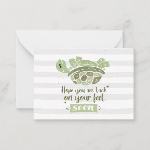 Cute Get Well Soon Hope Youre Back On Feet Note Card