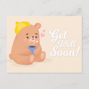 Cute Get Well Soon Postcard