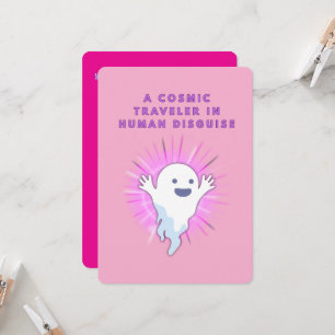 Cute Ghost – A cosmic Traveler I'm human disguise Invitation