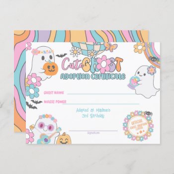 Cute Ghost Adoption Certificate Postcard by PrinterFairy at Zazzle