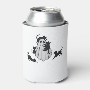 Cute Ghost and Black Cats Classic T-Shirt Can Cooler