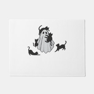 Cute Ghost and Black Cats Classic T-Shirt Doormat