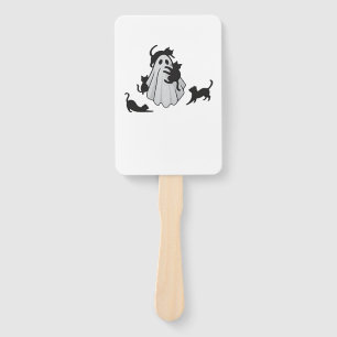 Cute Ghost and Black Cats Classic T-Shirt Hand Fan
