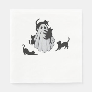 Cute Ghost and Black Cats Classic T-Shirt Napkins