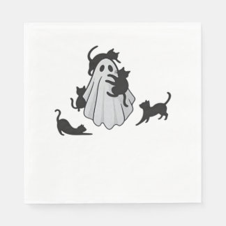 Cute Ghost and Black Cats Classic T-Shirt Napkins