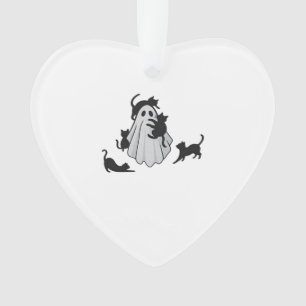 Cute Ghost and Black Cats Classic T-Shirt Ornament