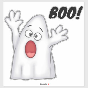Cute Ghost and Boo Sticker
