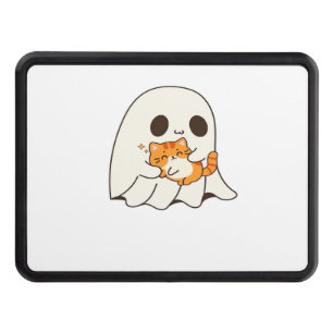 Cute ghost and cat, Gift Halloween Classic T-Shirt Hitch Cover