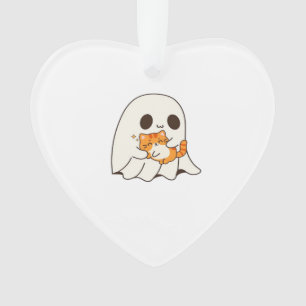Cute ghost and cat, Gift Halloween Classic T-Shirt Ornament