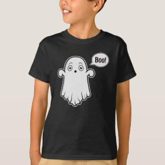 Cute Ghost And Speech Bubble Saying Boo Halloween T-Shirt