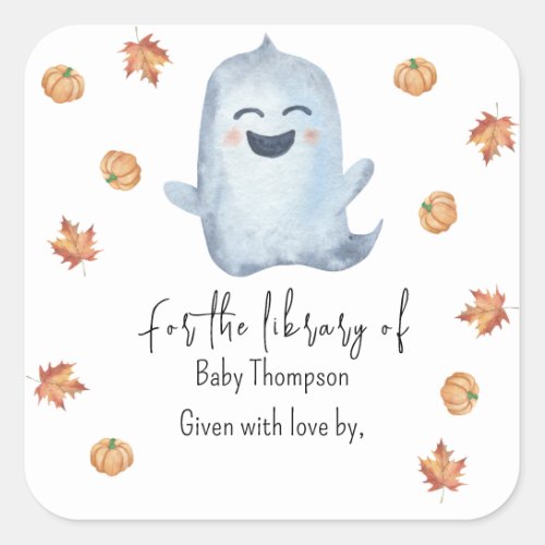Cute Ghost _ baby shower bookplate