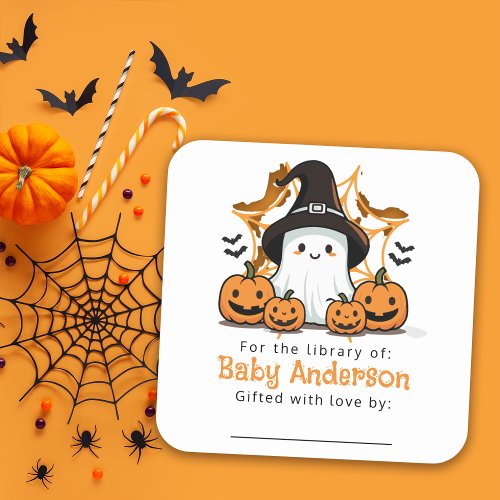 Cute Ghost Baby Shower Bookplate 