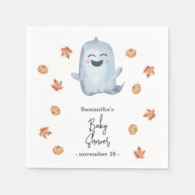 Cute ghost - baby shower napkins (Front)