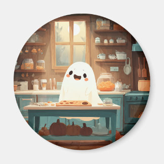 Cute Ghost Baking Cookies – Cozy Spooky Magnet