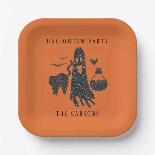 Cute Ghost Bats Cat Witch Halloween Party Favors Paper Plates